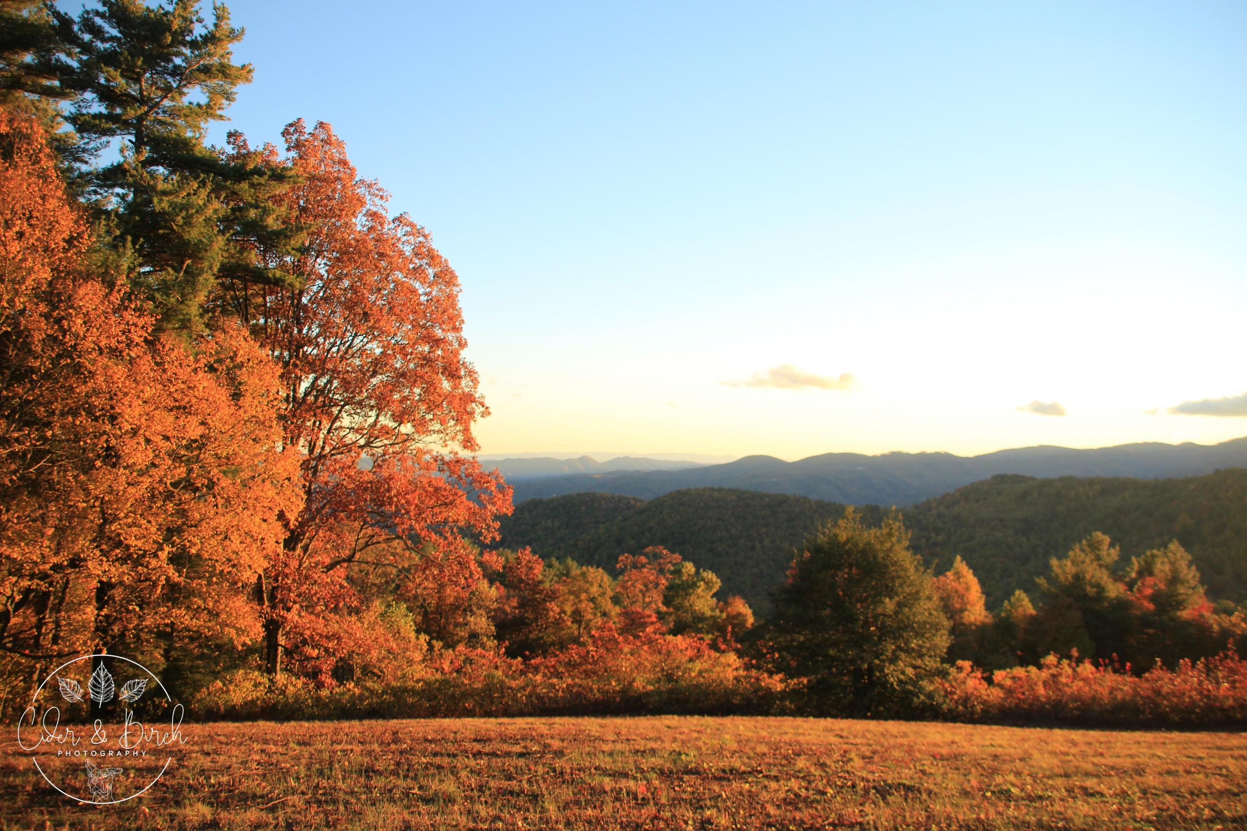 fall mountain sunset